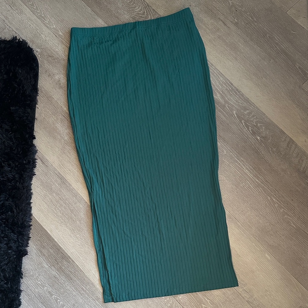 SHEIN | Side Split Ribbed Midi Pencil Skirt